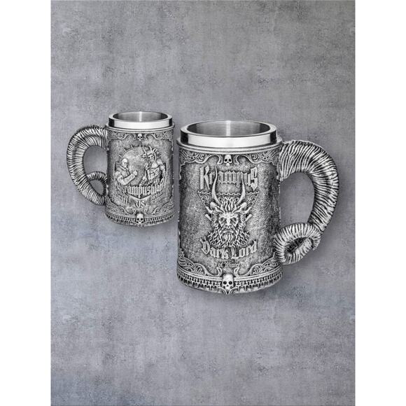 Krampus Dark Lord of Winter Stainless Steel Beer Stein Mug 17oz Christmas Demon - Picture 1 of 7